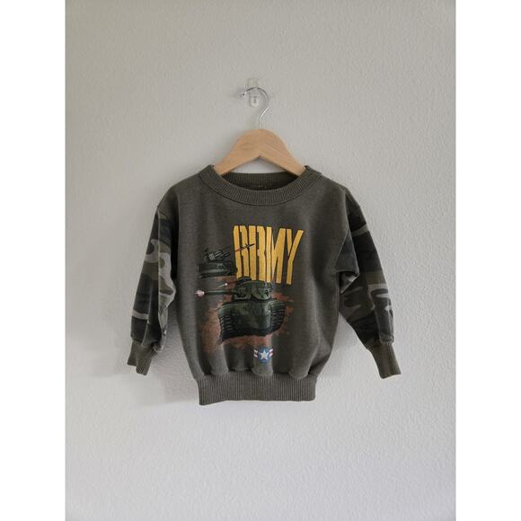 Toddler Vintage Army Camo Crewneck Licensed By SSI - Picture 7 of 7